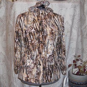 Chico's Zenergy 3 Button Down  L/S Hoodie Jacket Anorak Buttoned Pockets